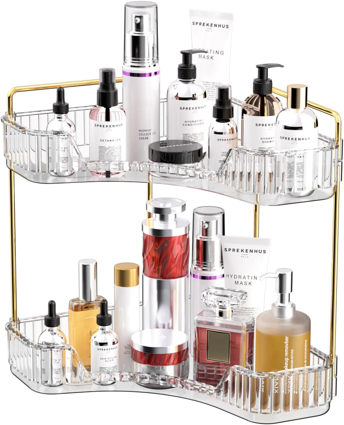 2-Tier Clear Bathroom Organize - огляд і ціна Luxury Gold Skincare