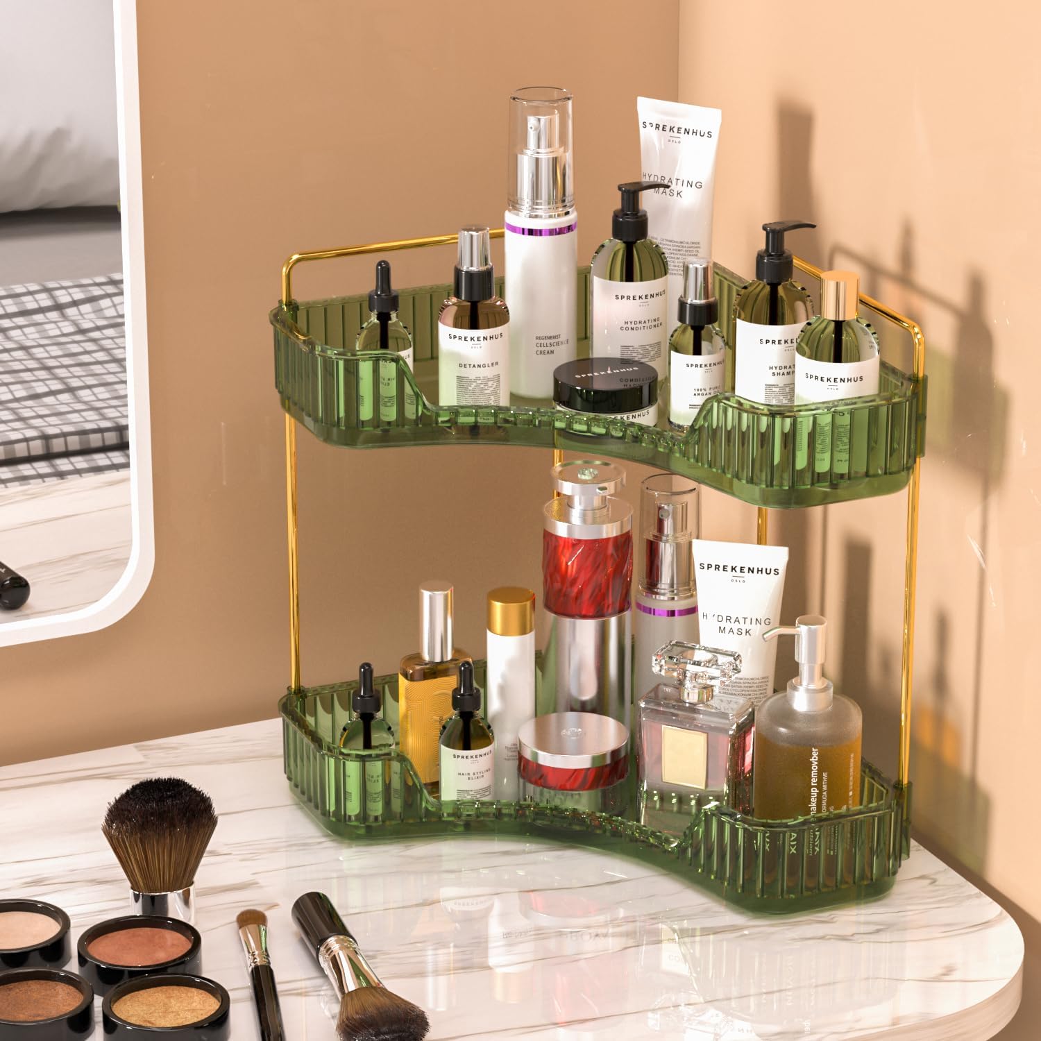 2-Tier Clear Bathroom Organize - огляд і ціна Luxury Gold Skincare